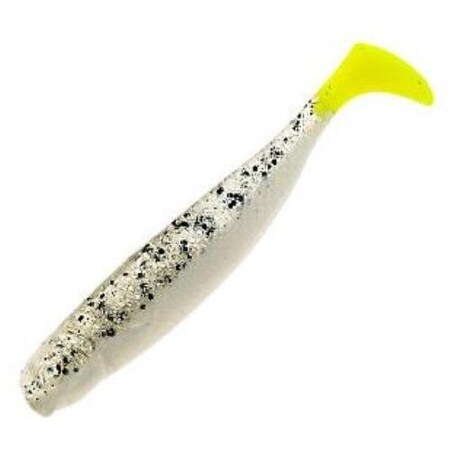 Mirrolure Marsh Minnow Scented Soft Plastic Paddle Tail Lure, 3 34, Salt PepperChartreuse Tail MRMM-06